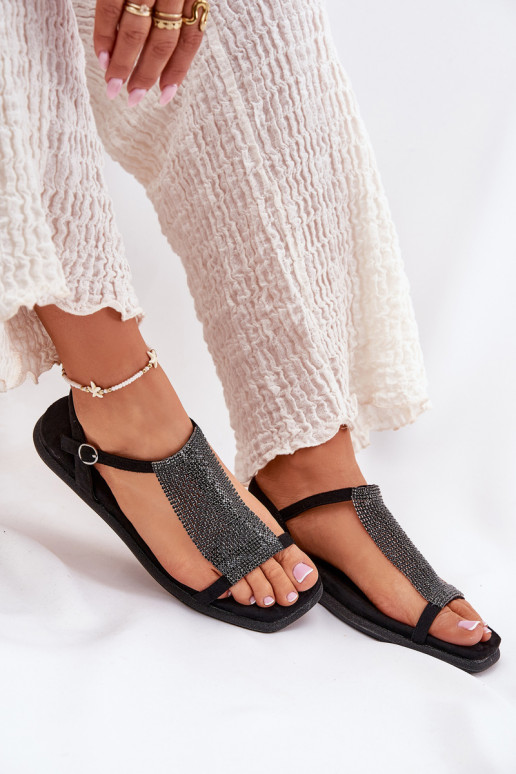 isósceles Estilo elegante Sandálias femininas com olhos brilhantes Artiker 56C1370 cor preta isósceles Estilo elegante Sandálias femininas com olhos brilhantes Artiker 56C1370 cor preta