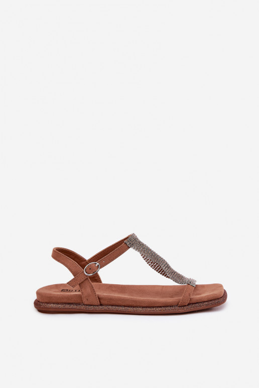 isósceles Estilo elegante Sandálias femininas com olhos brilhantes Artiker 56C1365 cor marrom isósceles Estilo elegante Sandálias femininas com olhos brilhantes Artiker 56C1365 cor marrom