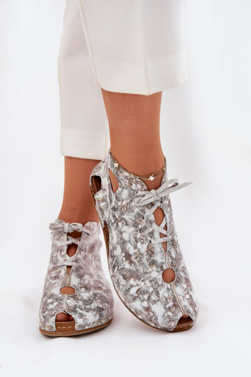 Estampado Pele Botas Tem que serciejka 03426-46 Branco-bege 2