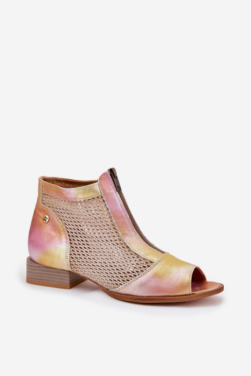 Pele Botas femininas com salto largoOdkrytymi Palcami Tem que serciejka 06413-15 rosa-cor laranja Pele Botas femininas com salto largoOdkrytymi Palcami Tem que serciejka 06413-15 rosa-cor laranja