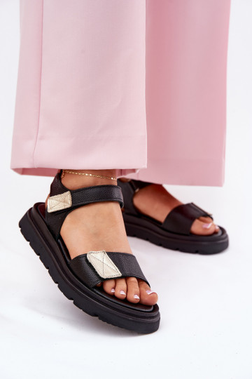 Sandálias femininas com plataforma Zazoo 40443 cor preta 2