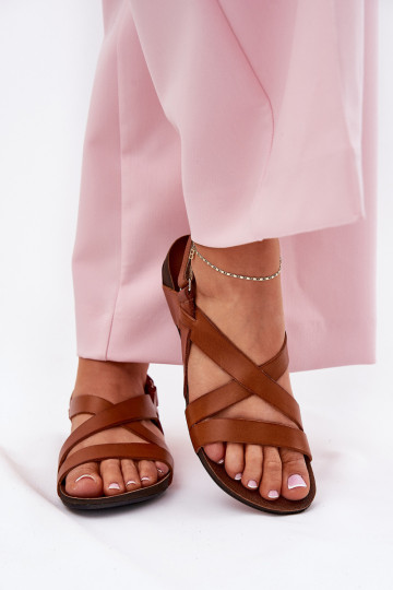 isósceles Sandálias femininas Feminino Zazoo 40032 cor marrom 2