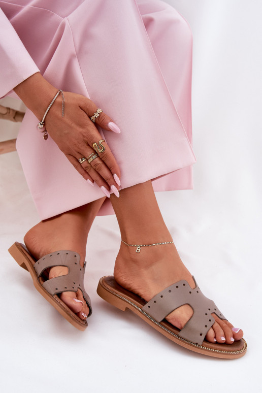 Zazoo 40326 Feminino Chinelos Com recortes decorativos bege Zazoo 40326 Feminino Chinelos Com recortes decorativos bege