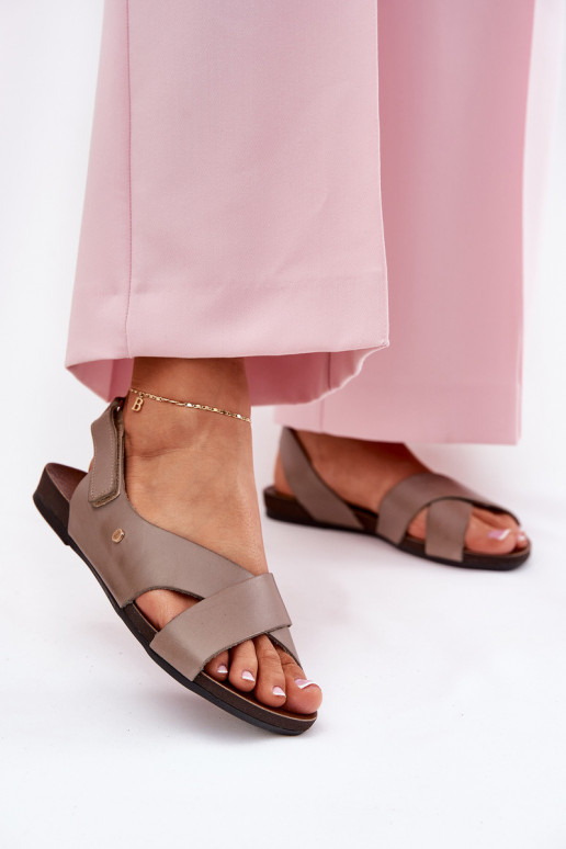 Sandálias femininas com fixadores adesivos Zazoo 40141 bege