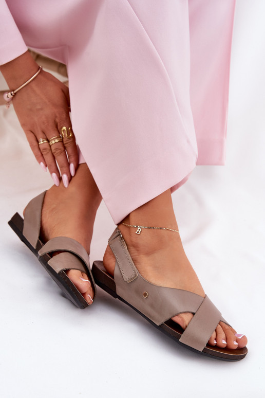 Sandálias femininas com fixadores adesivos Zazoo 40141 bege