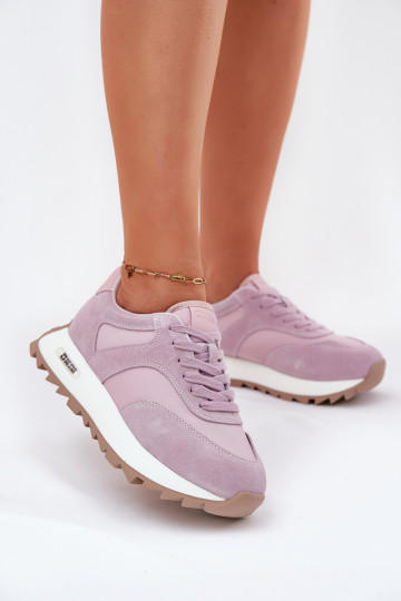 de camurça À modalo de tênis com uma plataforma Feminino Big Star RR274900 HI-POLY SYSTEM Cor violeta 2