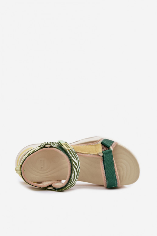 Sandálias femininas com fixadores adesivos D.Franklin DFSH406003 cor verde Sandálias femininas com fixadores adesivos D.Franklin DFSH406003 cor verde