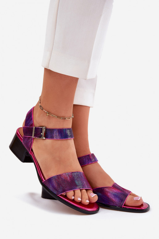 Sandálias femininas Feminino com salto Tem que serciejka N6802-15 cor rosa