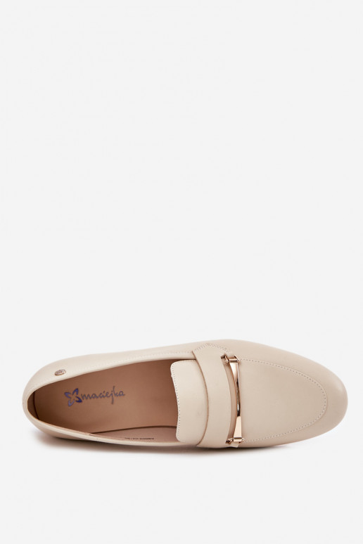 Pele sapato mocassins femininos Tem que serciejka K6809-04 bege Pele sapato mocassins femininos Tem que serciejka K6809-04 bege