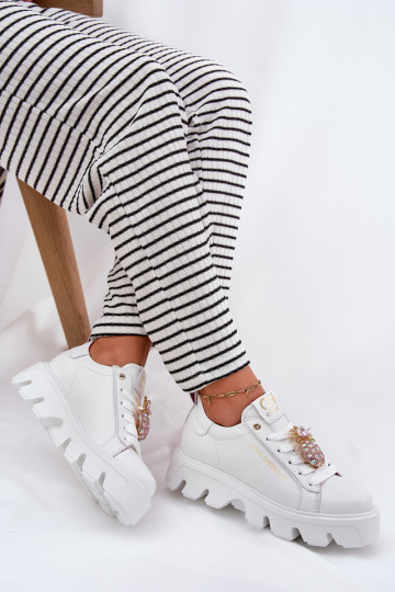 Pele À modalo de tênis decorar Broszką Ananas CheBello 4651 cor branca 2