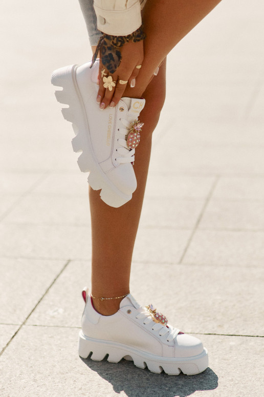 Pele À modalo de tênis decorar Broszką Ananas CheBello 4651 cor branca Pele À modalo de tênis decorar Broszką Ananas CheBello 4651 cor branca