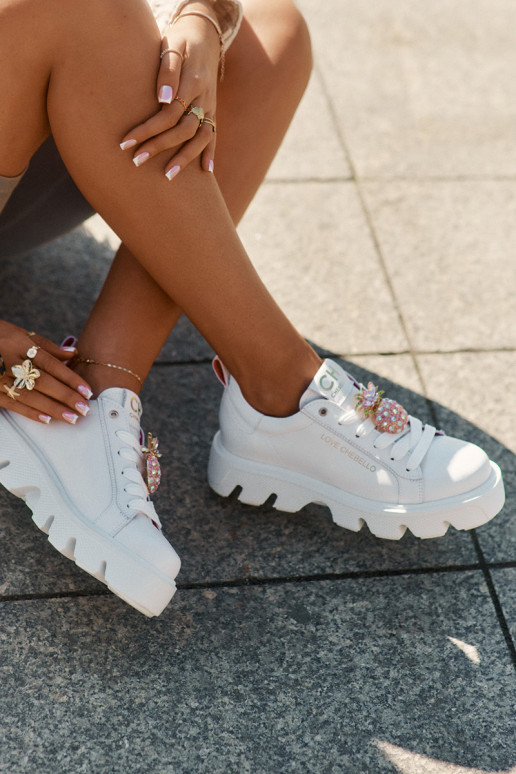 Pele À modalo de tênis decorar Broszką Ananas CheBello 4651 cor branca Pele À modalo de tênis decorar Broszką Ananas CheBello 4651 cor branca