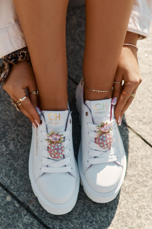 Pele À modalo de tênis decorar Broszką Ananas CheBello 4651 cor branca Pele À modalo de tênis decorar Broszką Ananas CheBello 4651 cor branca