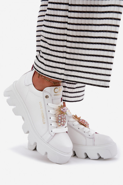 Pele À modalo de tênis decorar Broszką Ananas CheBello 4651 cor branca Pele À modalo de tênis decorar Broszką Ananas CheBello 4651 cor branca