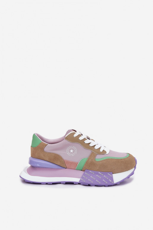 de camurça À modalo de tênis Feminino com uma plataforma Big Star RR274815 HI-POLY SYSTEM cor rosa de camurça À modalo de tênis Feminino com uma plataforma Big Star RR274815 HI-POLY SYSTEM cor rosa