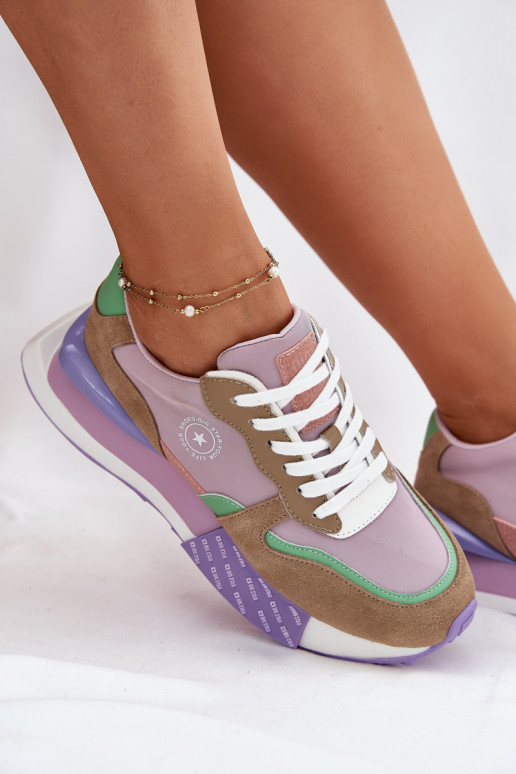 de camurça À modalo de tênis Feminino com uma plataforma Big Star RR274815 HI-POLY SYSTEM cor rosa de camurça À modalo de tênis Feminino com uma plataforma Big Star RR274815 HI-POLY SYSTEM cor rosa