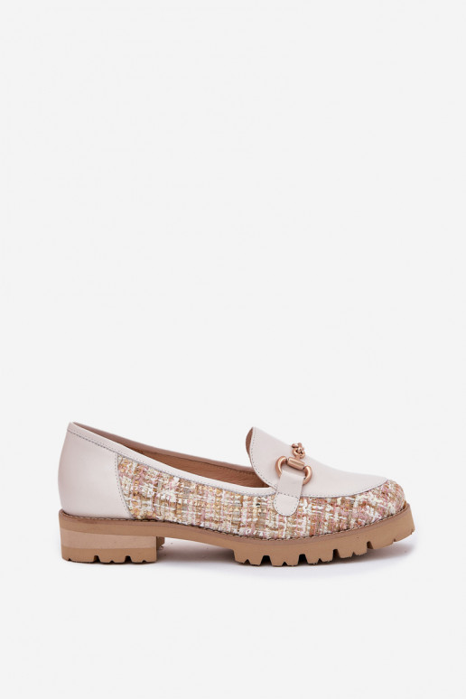 Pele mocassins femininos Ze cor douradam Detalem Laura Messi 2938 cor de marfim Pele mocassins femininos Ze cor douradam Detalem Laura Messi 2938 cor de marfim