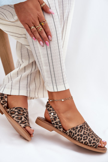 Zazoo 40327 sapatos de couro slip-on com estampa de leopardo