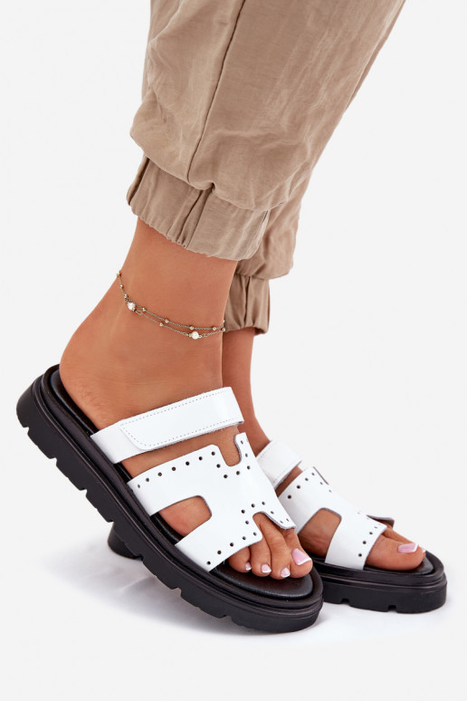 com efeito verniz Chinelos femininosHabilitadoturalnej Skóry com uma plataforma Zazoo 40440 cor branca com efeito verniz Chinelos femininosHabilitadoturalnej Skóry com uma plataforma Zazoo 40440 cor branca