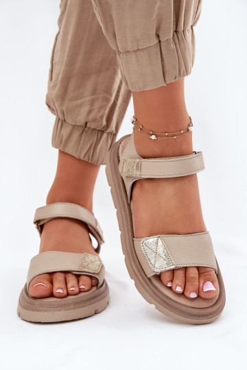 Sandálias femininas Feminino com uma plataforma Zazoo 40443 bege