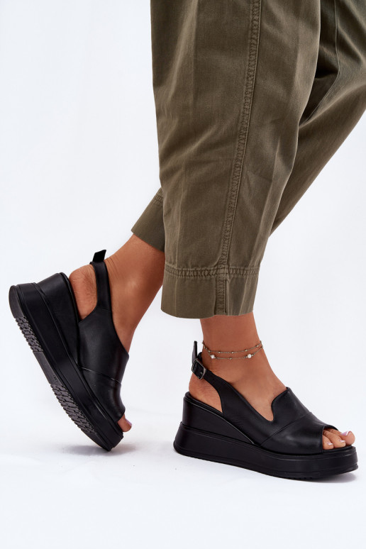 Pele Feminino Sandálias plataforma Artiker 52C0484 cor preta Pele Feminino Sandálias plataforma Artiker 52C0484 cor preta