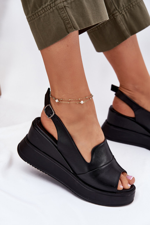 Pele Feminino Sandálias plataforma Artiker 52C0484 cor preta Pele Feminino Sandálias plataforma Artiker 52C0484 cor preta