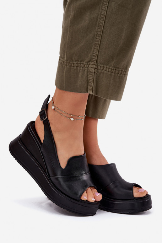 Pele Feminino Sandálias plataforma Artiker 52C0484 cor preta Pele Feminino Sandálias plataforma Artiker 52C0484 cor preta