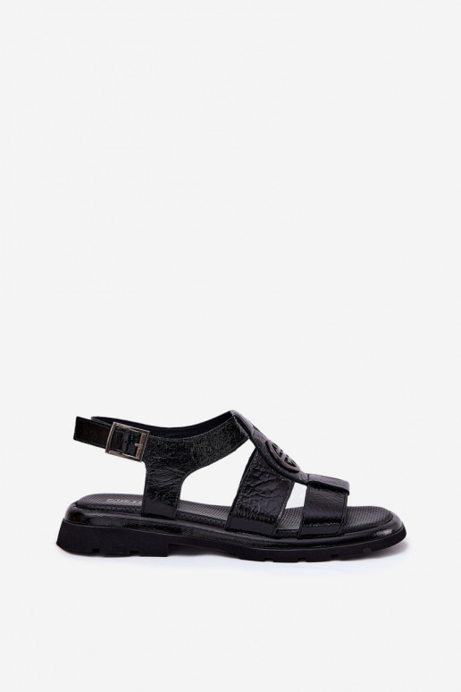 Sandálias femininas Feminino com efeito verniz Com decorações Detalem Artiker 56C0691 cor preta Sandálias femininas Feminino com efeito verniz Com decorações Detalem Artiker 56C0691 cor preta