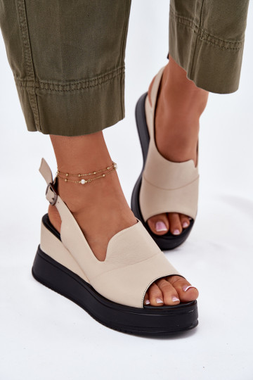 Pele Feminino Sandálias plataforma Artiker 54C0401 bege