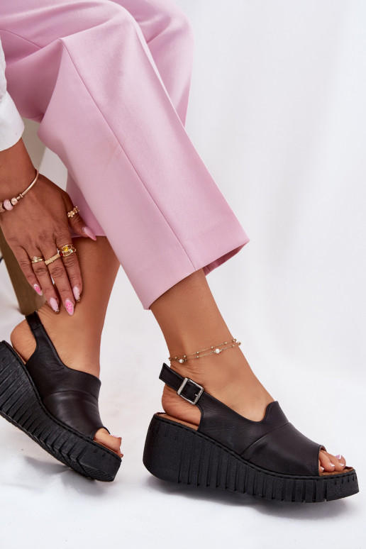 Sandálias femininasHabilitadoturalnej Skóry Em uma cunha Artiker 54C0791 cor preta Sandálias femininasHabilitadoturalnej Skóry Em uma cunha Artiker 54C0791 cor preta