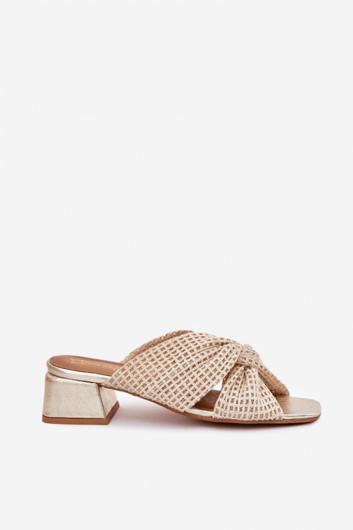 Chinelos femininos Klocke Tem que serciejka 06955-25 bege-cor dourada Chinelos femininos Klocke Tem que serciejka 06955-25 bege-cor dourada