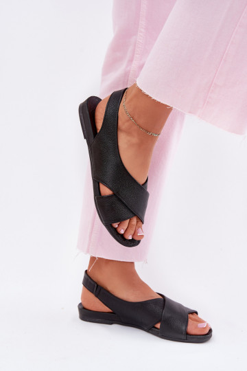 Zazoo 40407 sandálias Pele Feminino cor preta 2
