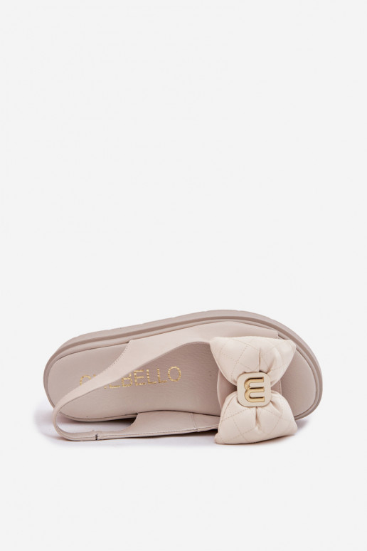 Sandálias femininas Feminino com uma plataforma com fitas CheBello 4641 bege Sandálias femininas Feminino com uma plataforma com fitas CheBello 4641 bege