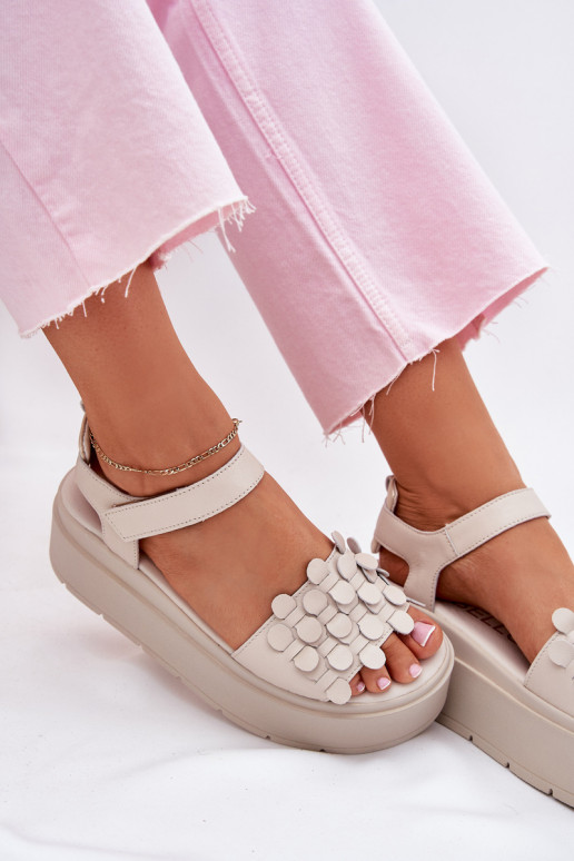 Sandálias femininas Feminino com uma plataforma CheBello 4701 bege Sandálias femininas Feminino com uma plataforma CheBello 4701 bege