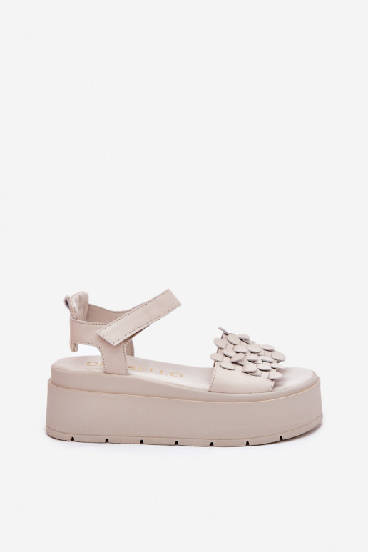 Sandálias femininas Feminino com uma plataforma CheBello 4701 bege Sandálias femininas Feminino com uma plataforma CheBello 4701 bege