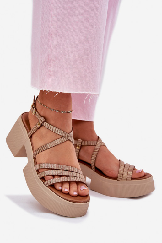 Sandálias femininas Feminino Tem que serciejka 06990-25 cor dourada