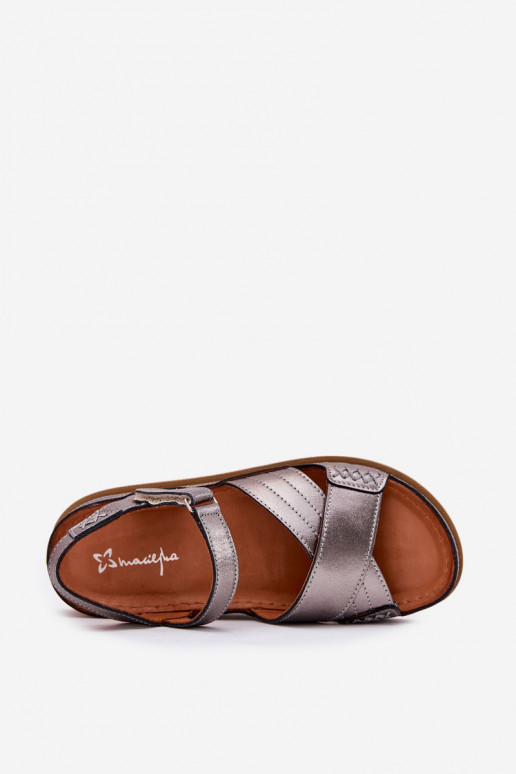 Sandálias femininas Feminino com uma plataforma Tem que serciejka L7064-35 cor cinza Sandálias femininas Feminino com uma plataforma Tem que serciejka L7064-35 cor cinza