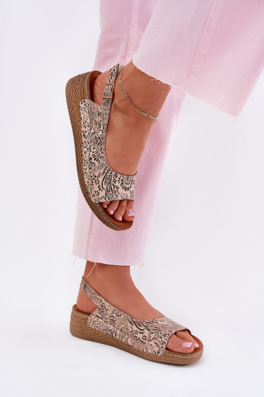 Sandálias femininas Feminino Em uma cunha Tem que serciejka L7069-04 bege Sandálias femininas Feminino Em uma cunha Tem que serciejka L7069-04 bege