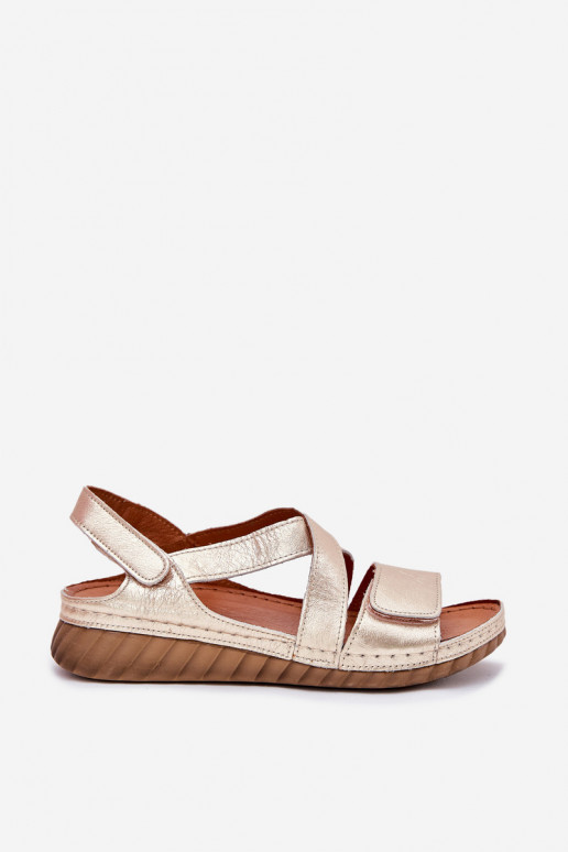 Sandálias femininas Feminino com fixadores adesivos Tem que serciejka L6848-25 cor dourada Sandálias femininas Feminino com fixadores adesivos Tem que serciejka L6848-25 cor dourada
