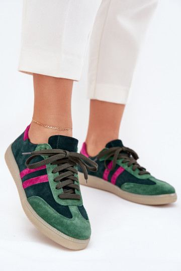 Zazoo N1068 de camurça Baixo À modalo de tênis Feminino cor cáqui