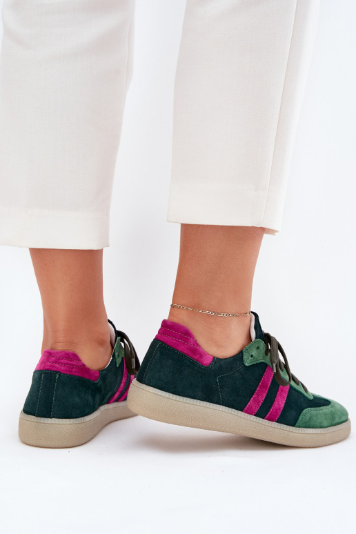 Zazoo N1068 de camurça Baixo À modalo de tênis Feminino cor cáqui