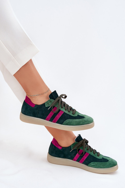 Zazoo N1068 de camurça Baixo À modalo de tênis Feminino cor cáqui