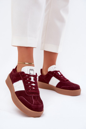 de camurça À modalo de tênis Feminino Daniel Lopez Just Dare SS2D4023 Borgonha
