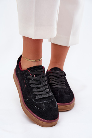 de camurça Feminino À modalo de tênis Daniel Lopez Just Dare SS2D4006 cor preta