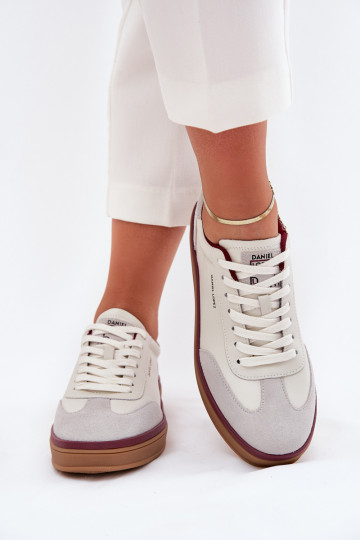 Tênis esportivos femininos de couro Daniel Lopez Just Dare SS2D4008 nas cores branca e cinza 2