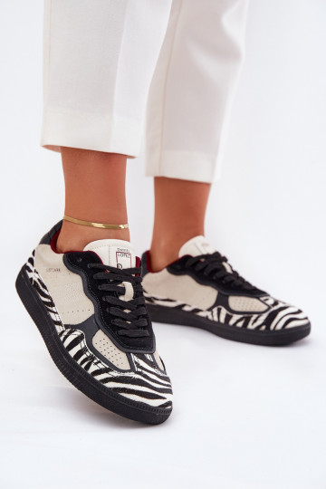 Tênis esportivos femininos Daniel Lopez Just Dare SS2D4015 Zebra na cor areia