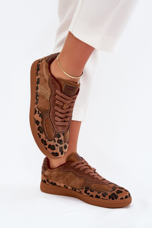 À modalo de tênis Feminino Daniel Lopez Just Dare SS2D4017 com padrões de pele de leopardo À modalo de tênis Feminino Daniel Lopez Just Dare SS2D4017 com padrões de pele de leopardo