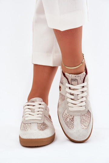 À modalo de tênis Feminino Daniel Lopez Just Dare SS2D4032 Padrão animal bege 2