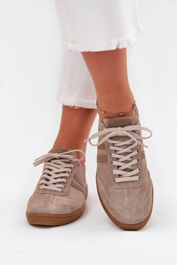 Botas de camurça femininas baixas Zazoo N1068 na cor areia 2