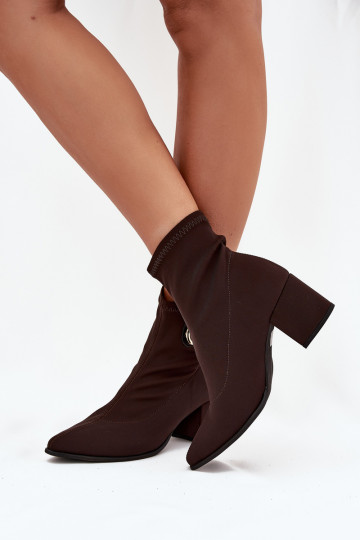 Botas femininas com detalhes em dourado Zazoo 3128 na cor chocolate 2